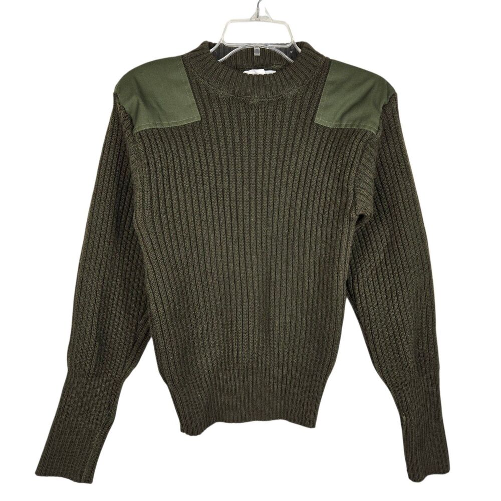 Vintage Commando Sweater Mens 40 Green Wool Jack Young Military OG 2247